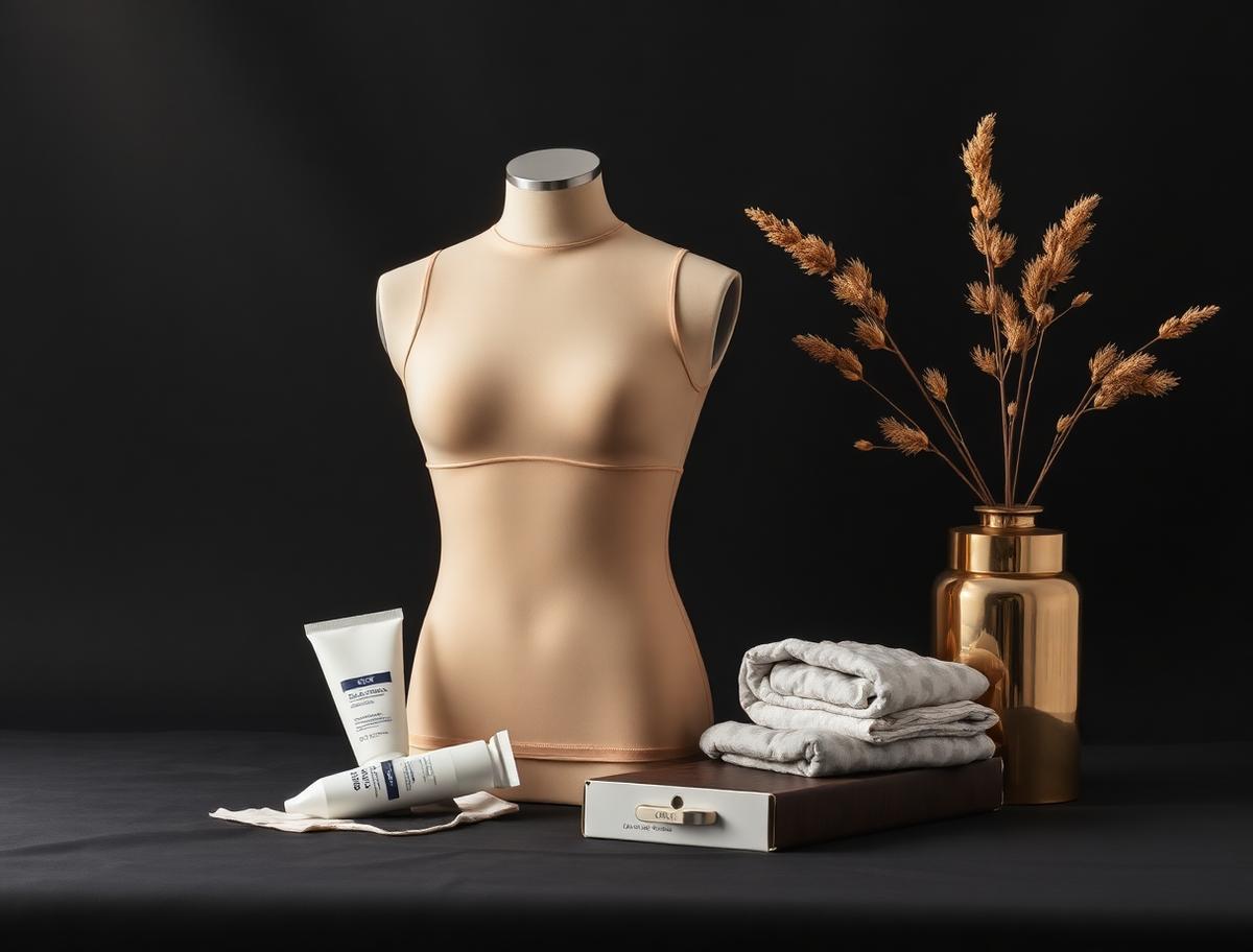Post-surgical compression garments and scar care products