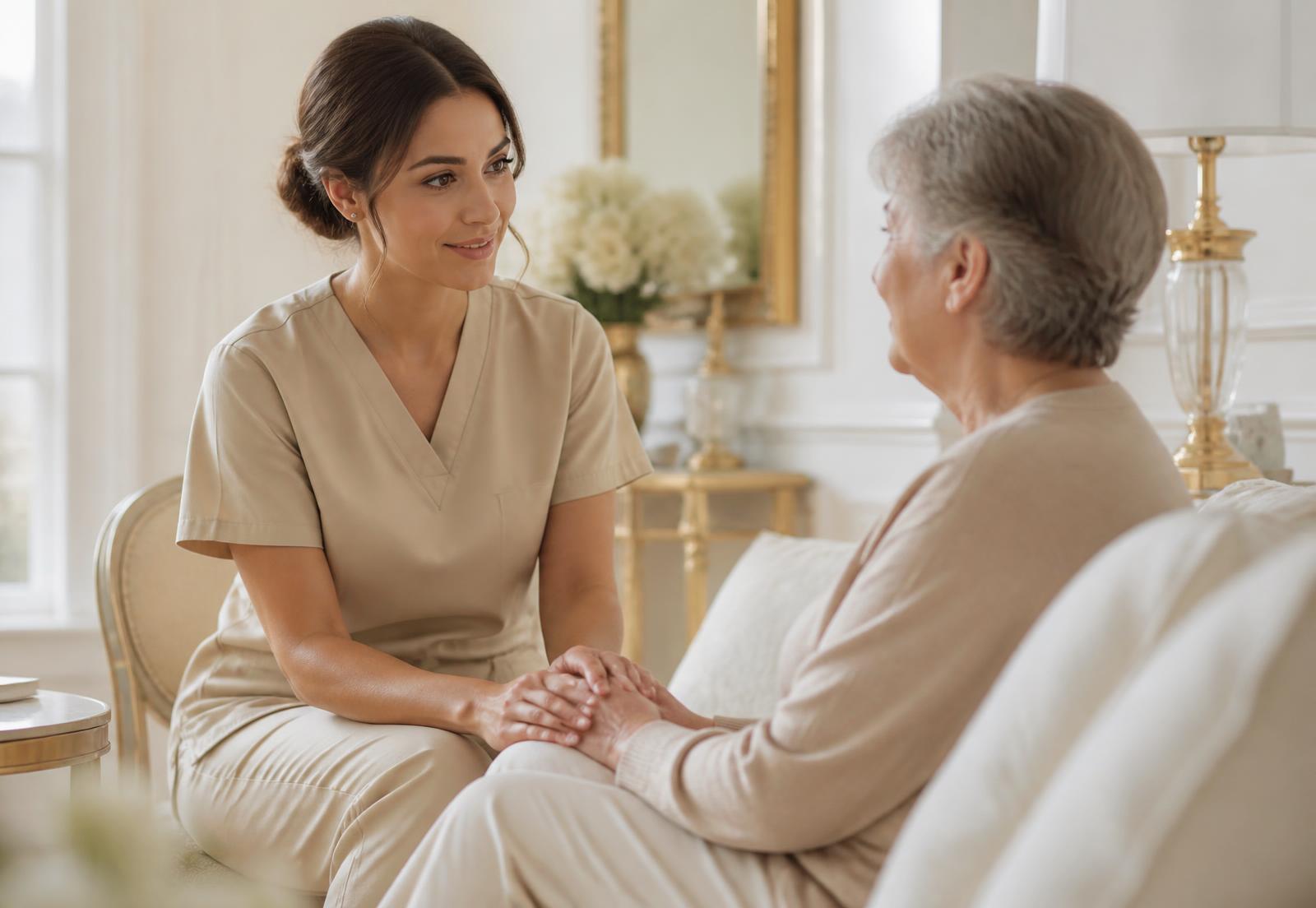 Healthcare professional supporting a patient at home in Qatar